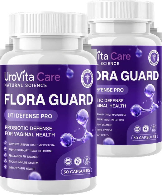 Two bottles of UroVita Care Flora Guard Capsules