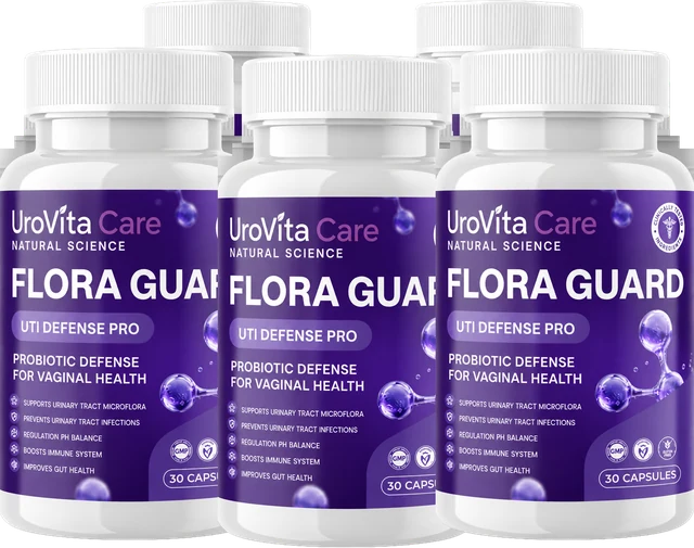 Five bottles of UroVita Care Flora Guard Capsules